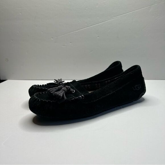 UGG Women's Black Suede Moccasins 7 - Picture 11 of 11